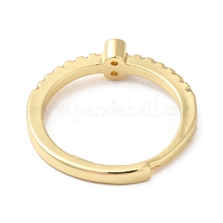 Anillos ajustables número 8 de circonita cúbica transparente de latón chapado en estante para mujer&nbsp;RJEW-S407-09G-08