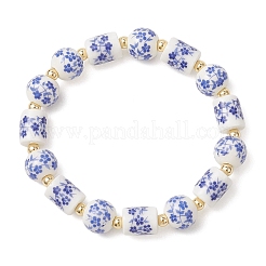 Handgefertigte Armbänder aus blau-weißen Porzellanperlen für Damen&nbsp;BJEW-JB12972