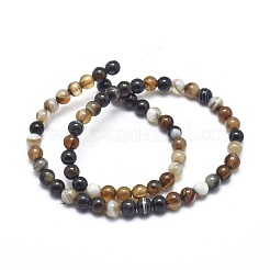 Chapelets de perles en agate à rayures naturelles/agates à bandes&nbsp;G-I254-03A