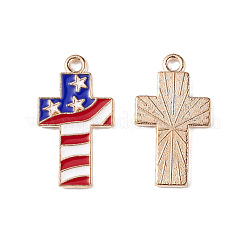 Pendentifs en alliage d'émail de style drapeau américain&nbsp;X-ENAM-K067-30