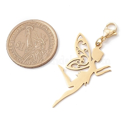 Pendentif décoratif en acier inoxydable fée 201&nbsp;HJEW-JM02835-02