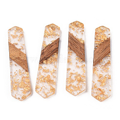 Pendentifs en résine transparente et bois de noyer&nbsp;RESI-T009-03-A01
