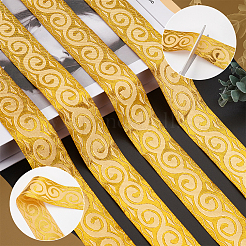7 m lange Polyester-Jacquard-Blumenbänder&nbsp;SRIB-WH0011-140B