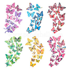 Decorazioni a farfalla in plastica artificiale a 6 colore&nbsp;DJEW-CJ0001-01