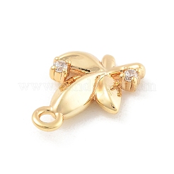 Pendentifs avec zircon cubiques à micro-pavés en laiton&nbsp;KK-D283-12G