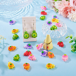 24pcs 6 couleurs pendentifs en résine opaque&nbsp;CRES-TA0001-78