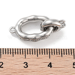 Messing Micro Pave klare Zirkonia ineinandergreifende Verschlüsse&nbsp;KK-C051-49P