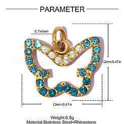 Acciaio inossidabile 304 con ciondoli in strass di zaffiro&nbsp;RB-OY001-37G
