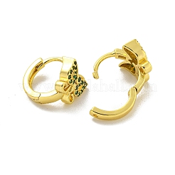 Orecchino a cerchio in zirconi cubici micro pavè di ottone&nbsp;EJEW-C088-15B-G