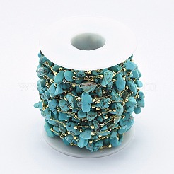 Turquoise synthétique main perles chaînes&nbsp;CHC-I026-D-01G