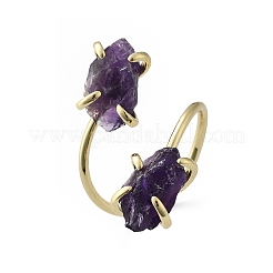 Natürliche Amethyst Manschettenringe&nbsp;RJEW-B122-02G-03