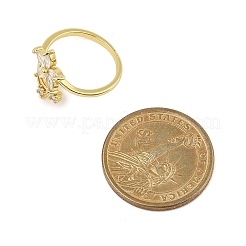 Gestellplattierung Messing Mikropflaster Zirkonia Fingerringe für Frauen&nbsp;RJEW-M027-01G-01