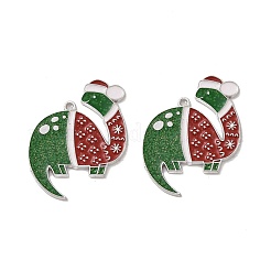 Pendentifs en émail d'alliage de placage de support de thème de noël&nbsp;PALLOY-O109-19P