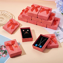 Scatole regalo per gioielli in carta rettangolare con fiocco&nbsp;CON-TAC0014-12D