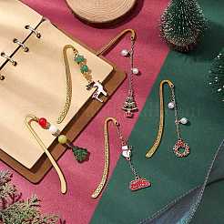 10 stücke 10 stile weihnachten thema legierung emaille anhänger lesezeichen&nbsp;AJEW-JK00339
