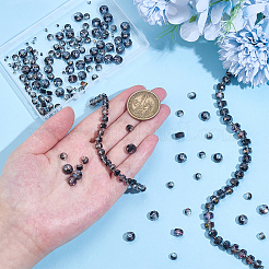 2 hebras 2 colores hebras de perlas de vidrio electrochapadas&nbsp;GLAA-PH0004-22D