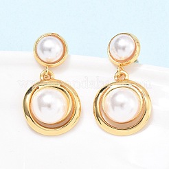 Pendientes colgantes redondos y planos de acero inoxidable 304&nbsp;EJEW-C142-08G