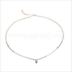 Collier de perles bleues naturelles en forme de cœur océanique&nbsp;LR5640
