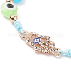Braccialetto di perline intrecciate in resina malocchio&nbsp;BJEW-JB08410
