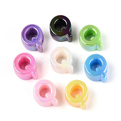 Cuentas europeas de acrílico opaco chapadas en uv&nbsp;OACR-M027-03Q
