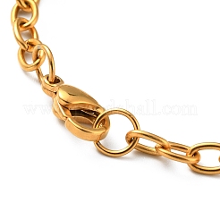 Bracciale con ciondoli a cubo e a sfera in zirconia cubica trasparente con placcatura sotto vuoto in pvd e catene in acciaio inossidabile 304 per donna&nbsp;BJEW-E108-12G