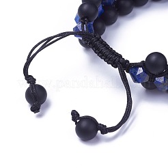 Bracciali di perline intrecciati di lapislazzuli naturali regolabili&nbsp;BJEW-I273-G01