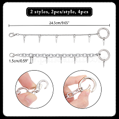 4 stücke 2 arten kegel legierung schuhe strap ketten&nbsp;AJEW-UN00023