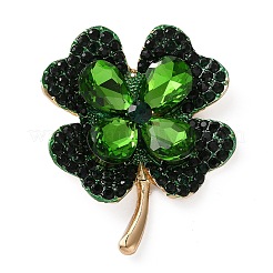 Spille da bavero in lega di trifoglio con strass per vestiti con zaino&nbsp;JEWB-H032-02G