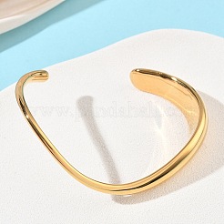 Bracelets manchettes en acier inoxydable 304&nbsp;BJEW-B158-05G-02