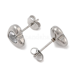 Ionenplattierung (IP) 304 Edelstahl Herz Ohrstecker&nbsp;EJEW-C099-13PG-02