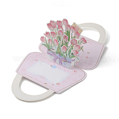 Pop-up-Karte mit Tulpenblumenstrauß&nbsp;AJEW-WH0258-109B