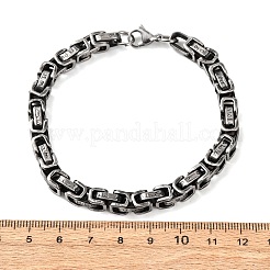 201 bracciali con catene bizantine in acciaio inossidabile per donne e uomini&nbsp;BJEW-F529-02AS