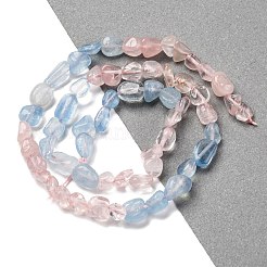 Fili di perle di acquamarina e quarzo rosa naturali&nbsp;G-L610-B04-A01