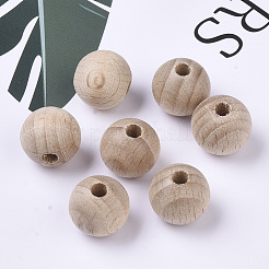 Perle di legno di faggio naturale&nbsp;WOOD-T020-01A