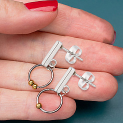 100 stücke 2 arten 304 edelstahl stud ohrring Zubehörse&nbsp;FIND-GO0002-56