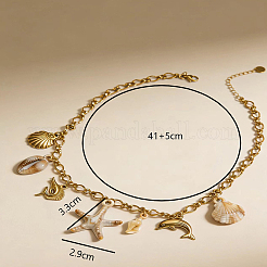 Collana con ciondolo a bavaglino multiplo a tema oceano&nbsp;PT7319