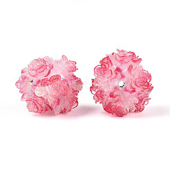 Strassperlen aus Polymerton mit geprägten Harzrosen&nbsp;RESI-T059-04G