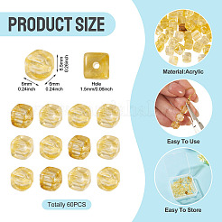 60pcs perles acryliques transparentes&nbsp;OACR-TA0004-88A