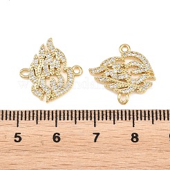 Breloques de connecteur en zircone cubique transparente pavée de laiton&nbsp;KK-L275-36G