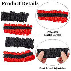 6 paio di giarrettiere elastiche in poliestere di 2 colori&nbsp;DIY-GF0008-61