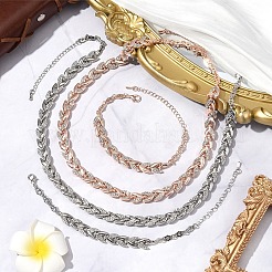 Legierung Kristall Strass Blatt Gliederkette Halsketten & Armbänder Sets&nbsp;SJEW-YWC0002-01RG
