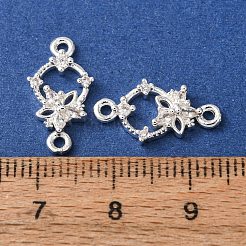 Colgantes de conector de circonita cúbica transparente con pavé de latón&nbsp;CU-CBAEC99-10S