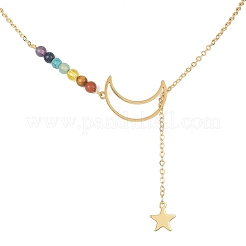 Collana lariat in lega con luna e stella&nbsp;NJEW-TA00099