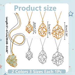 6 stücke 6 arten 304 edelstahl seestern leere macrame beutel anhänger halskette machen&nbsp;NJEW-AR00003
