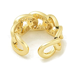 Offene Manschettenringe aus Messing mit Zirkonia für Damen&nbsp;RJEW-U011-11G