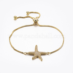 Verstellbare messing micro pave zirkonia bolo armbänder&nbsp;BJEW-F296-13