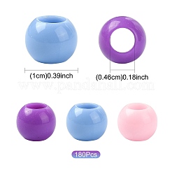 180 Stück 3 Farben undurchsichtige Acrylperlen im europäischen Stil&nbsp;SACR-FS0001-53