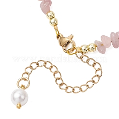 Set di bracciali con perline di quarzo rosa naturale e cristalli di quarzo&nbsp;BJEW-JB11917-03