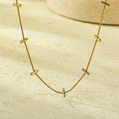 304 Edelstahl-Säulengliederketten-Halsketten für Damen&nbsp;NJEW-U031-07G