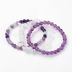 Bracciali elasticizzati in pietre dure miste naturali&nbsp;BJEW-JB03365